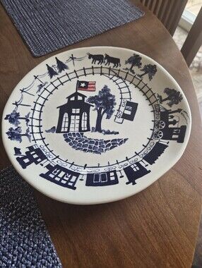 Handpainted Pottery Plate "Hear The Whistle Blowin" S.A.Sheppard